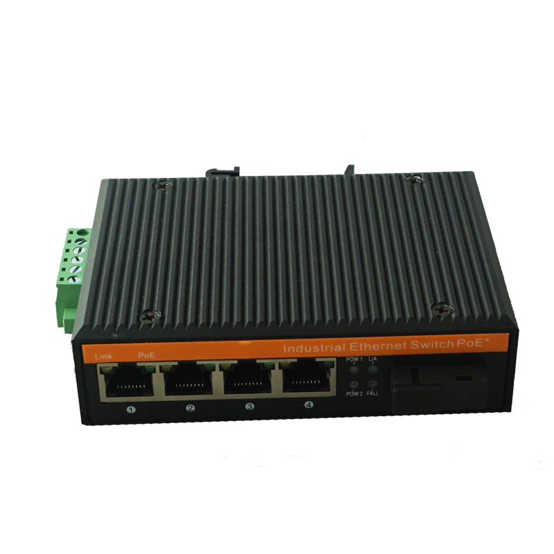 10/100M 1 fiber port+4 RJ45 ports Industrial POE Switch